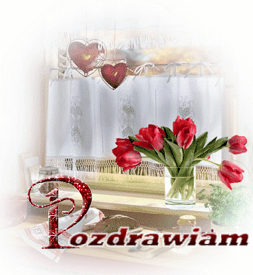 Pozdrawiam bukiet tulipanów